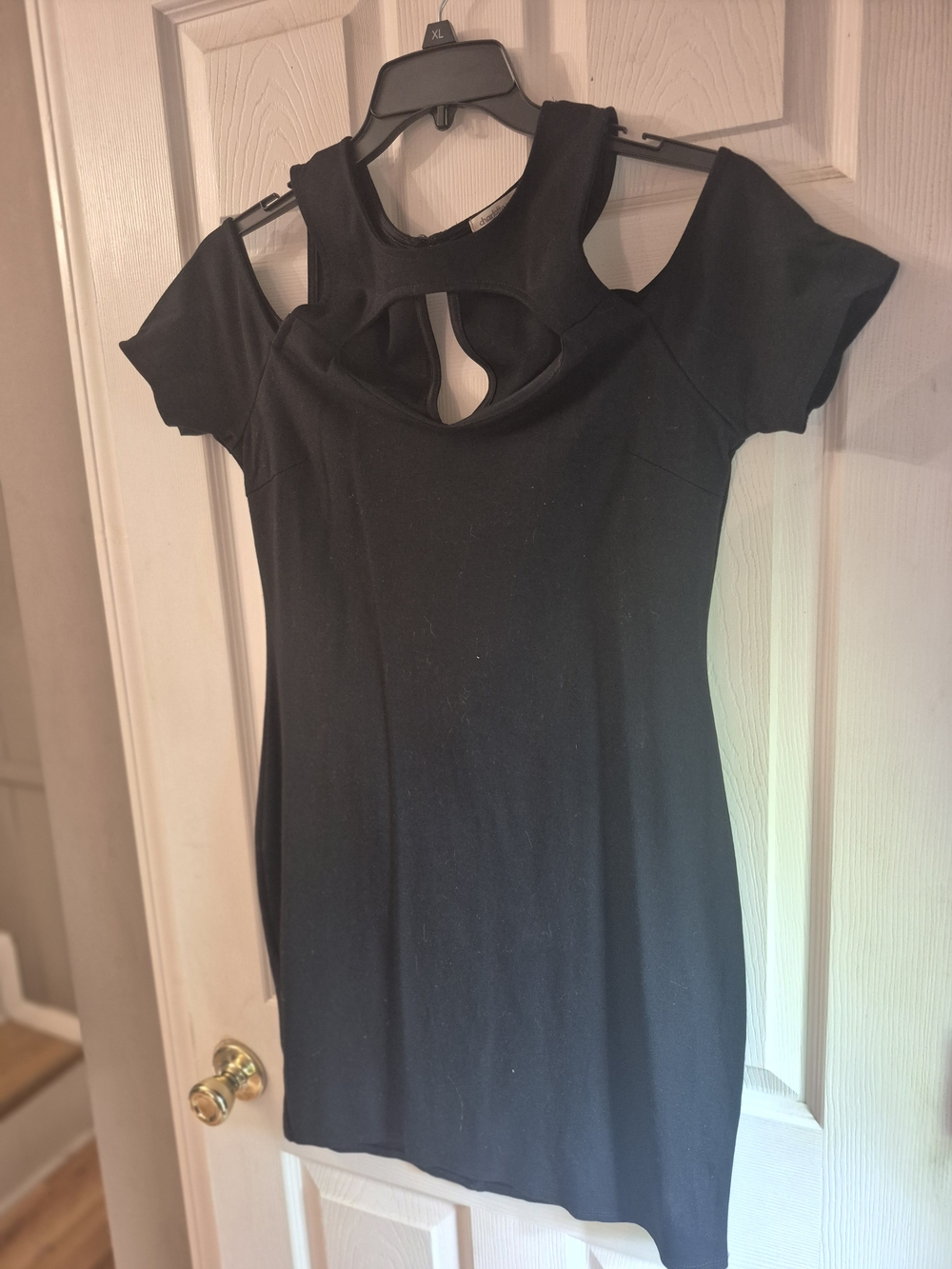 Charlotte Russe Black Cold-Shoulder Cutout Bodycon Mini Dress